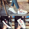 Women Sport Runn Sneakers Embroidery Flower Shoes Leisur Shoes Small White Shoes