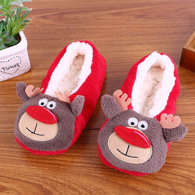 Women Ladies Cotton Warm Indoor Slippers Soft Plush Christmas Shoes