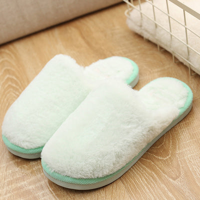 Womens Flat soft Fluffy Faux Fur Flat Slipper Flip Flop Sandals Shoes