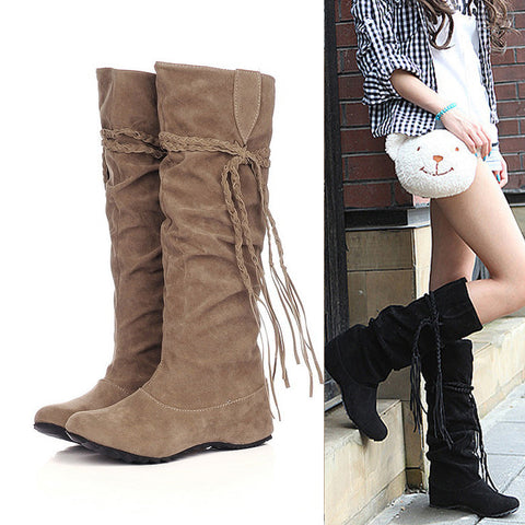 Women Heighten Platforms Thigh High Tessals Boots Motorcycle Shoes