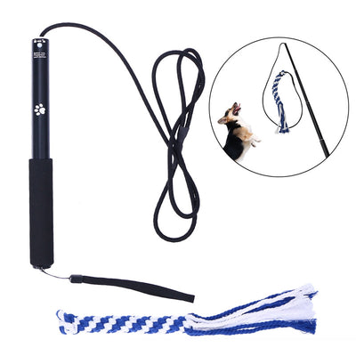 Interactive Dog Toys Extendable Flirt Pole Funny Chasing Tail Teaser and Exerciser for Pets