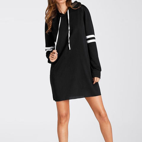 Women Fashion New Long Sleeve Hoodie Long Sweatshirt Jumper Pullover Dress