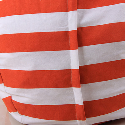 Kids Stuffed Animal Plush Toy Storage Bean Bag Soft Pouch Stripe Fabric Chair