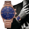 Fashion Man Crystal Stainless Steel Analog Quartz Wrist Watch