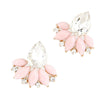 Ladies Fashion OL Temperament Shining Gem Leaves Earrings