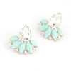 Ladies Fashion OL Temperament Shining Gem Leaves Earrings