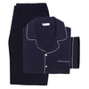 Ekouaer Elegant Pajama Autumn Spring Men Patchwork Sleepwear Long Sleeve Tops With Elastic Waist Long Pants Pajama Sets