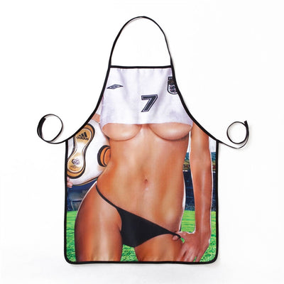 Novelty Cooking Kitchen Apron Sexy Football Girl Printed Apron Cooking Grilling BBQ Apron