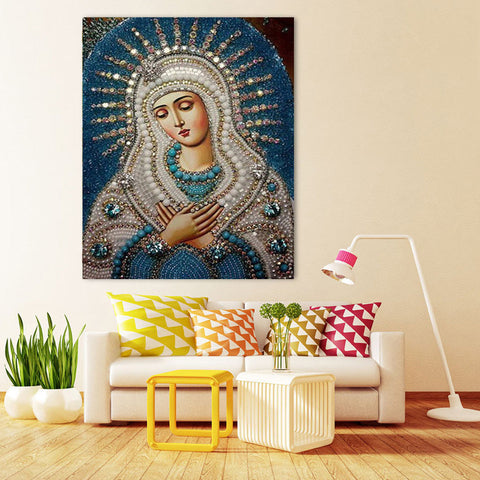 Diamond Embroidery 5D Round Crystal DIY Painting Cross Stitch Home Decor Mosaic Religious Paint Craft 30x40cm