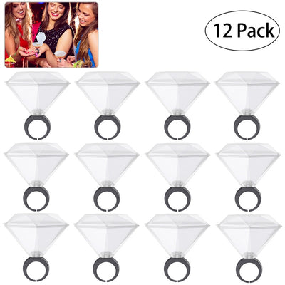 UNOMOR 12 Pack Diamond Ring Shot Glass Whiskey Glass for Bachelor Party Wedding Engagement Party Wedding Bridal Shower