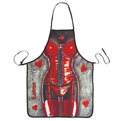 Novelty Cooking Kitchen Apron Sexy Leather Woman Printed Apron Cooking Grilling BBQ Apron