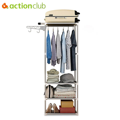 Actionclub Simple Coat Rack Floor Clothes Hangers Creative Clothing Rack Shelf Easy Assembly Bedroom Hanging Clothing Racks