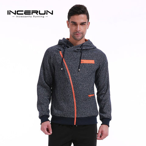2018 Fashion Hoodies Men Sudaderas Hombre Slim Fit hooded Mens Brand Solid zipper Hoodie Mens Sweatshirt Casual Men Hoody