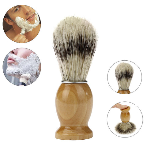 ZY Professional Barber Salon Shave Shaving Razor Brush Wood Handle Tool