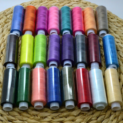 New 24 Spools Set thread Mixed Colors Sewing Polyester All Purpose Sewing Threads Cones Set Abrasion Resistance