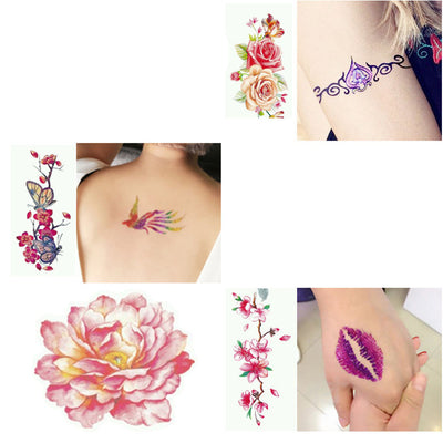 Glitter Tattoo Powder Temporary Tattoo Body Painting Kit Brushes Glue Stencils