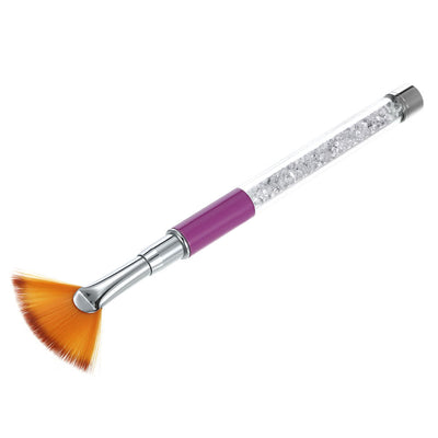 1pc Nail Art Pen Fan Brush UV Gel Painting Drawing Dotting Design Pen Gradient Glitter Powder Brush Nylon Hair Acrylic Handle