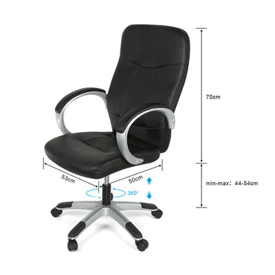 DOORSACCERY Grey/black PU Leather Lift Computer Chair Comfortable Office Bar Chair With Wheels Free Shiping In DE FR