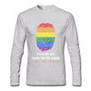 Boy Clever LGBT Pride T Shirts Flag Of Fingerprint New Color Long Sleeve Men T-Shirt Crew Neck Roupas Masculinas Mens Tshirt