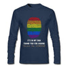 Boy Clever LGBT Pride T Shirts Flag Of Fingerprint New Color Long Sleeve Men T-Shirt Crew Neck Roupas Masculinas Mens Tshirt