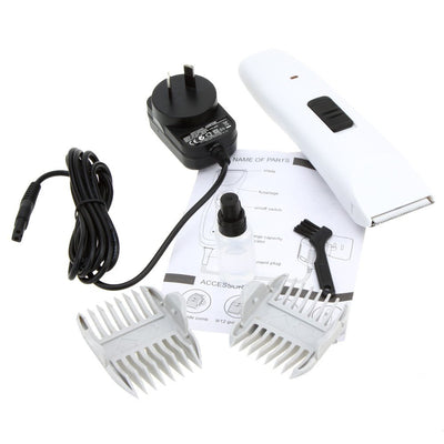 100-240V Professional Rechargeable Low Noise Electric White Pet Animal Dog Cat Clipper Hair Trimmer Hairdressing Tool