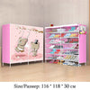 Actionclub Double Row Cartoon Shoes Rack Multi-purpose Storage Shoes Cabinet Non-woven 3D Pattern DIY Shoes Organizer Shelf