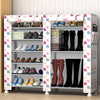 Actionclub Double Row Cartoon Shoes Rack Multi-purpose Storage Shoes Cabinet Non-woven 3D Pattern DIY Shoes Organizer Shelf