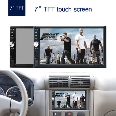 7" TFT 1080P Touch Screen Bluetooth Car MP5 Player 12V Car Audio Video FM USB SD AUX IN Support Rearview Camera