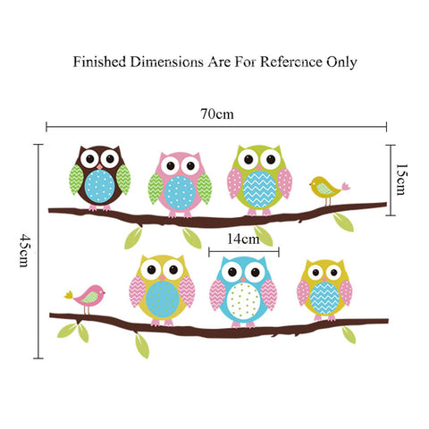 Self Adhesive Baby Kids Bedroom Cartoon Owl Branch Decal Removable Mural Wall Art Sticker Nursery Room Decor DIY