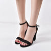 Women Suede Rose Embroidery With Crude High-heeled shoes Sandals