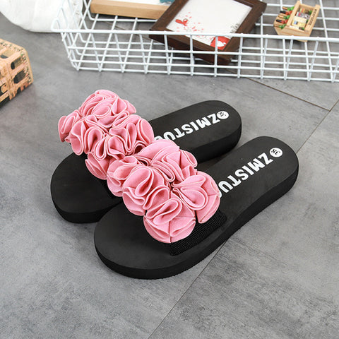Women Flower Summer Sandals Slipper Indoor Outdoor Flip-flops Beach Shoes