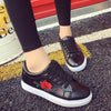 Embroidered canva shoes female white shoes flat shoes female casual shoes