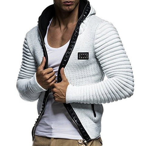 Hoodies Sweatshirt Mens Brand Casual Rivet Zipper Punk Jacket Casual Slim Fit Men Hoody Coat 2018 Winter Warm Men Sudaderas Top