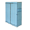 Blue Simple Design 68 Inch +70 Inch Folding Closet Wardrobe Clothes Stainless Rack Organizer Storage Wardrobe Cabinets