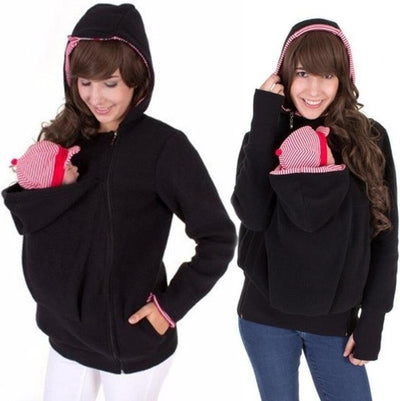 Winter Women Baby Carrier Jacket Kangaroo hoodie Maternity Outerwear for Pregnant Thickened Pregnancy Baby Wearing Coat