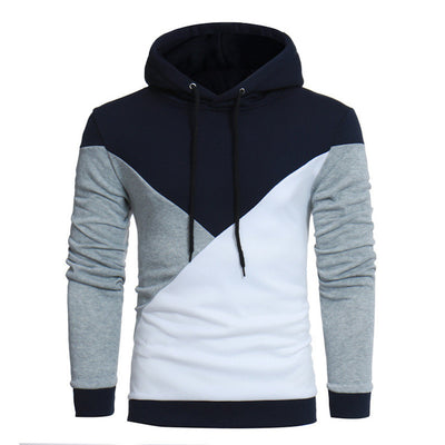 2018 Men Hooded Hoodies Plus Size Casual Color Stitching Hoody Outwear Pullover Autumn Winter Long Sleeve Sweatshirt Male Top
