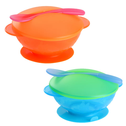 Baby Dishs Sucker Bowl Spoon Tableware Dinnerware Set Kids Baby Feeding Training Bowls Non-slip Food Container