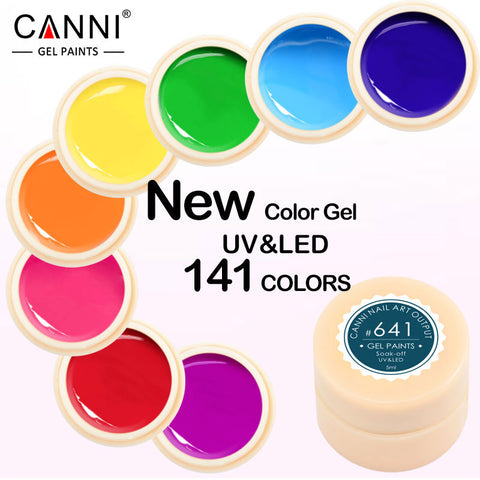 CANNI Gel Lacquer 5ml 141 Pure Colors Soak Off UV LED Gel Manicure DIY French Gel Polish Design Nail Painting Color Gel Varnish