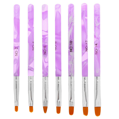 7pcs UV Gel Nail Brush Nail Art Tips Builder Brush Nail Painting Brush Pen Set