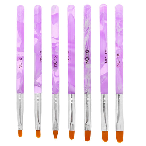 7pcs UV Gel Nail Brush Nail Art Tips Builder Brush Nail Painting Brush Pen Set